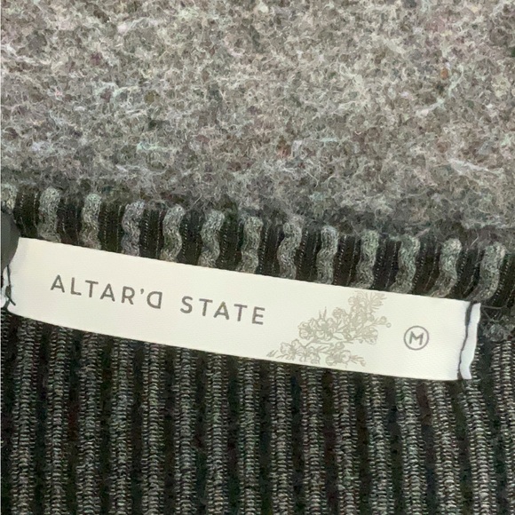 Altar'd State Charcoal Ribbed Knit Top - Picture 3 of 3